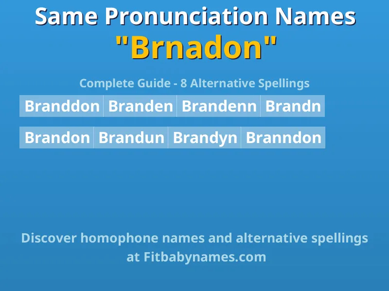 Infographic: Brnadon same pronunciation names, similar names, and homophone names