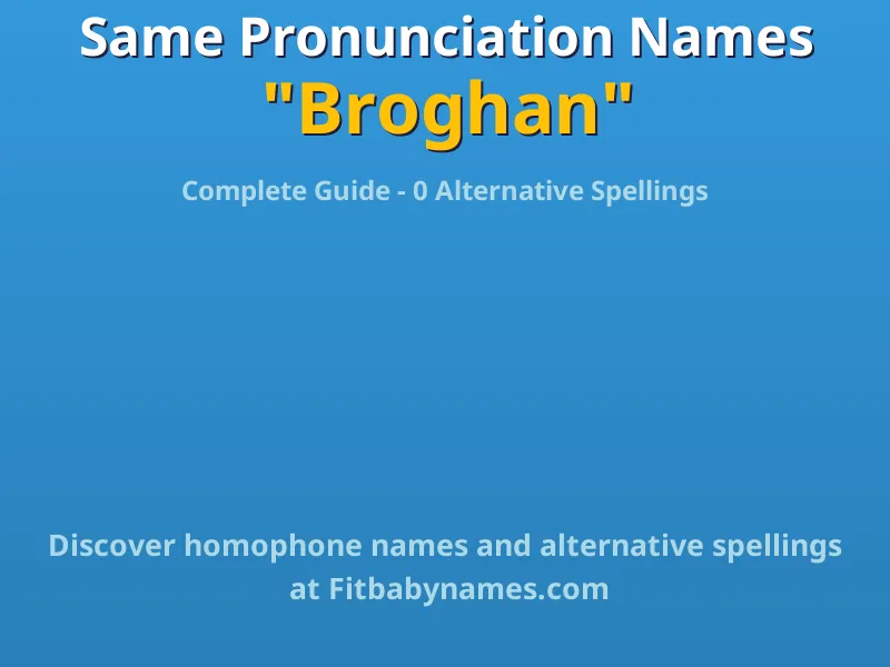 Infographic: Broghan same pronunciation names, similar names, and homophone names