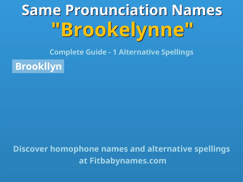 Infographic: Brookelynne same pronunciation names, similar names, and homophone names