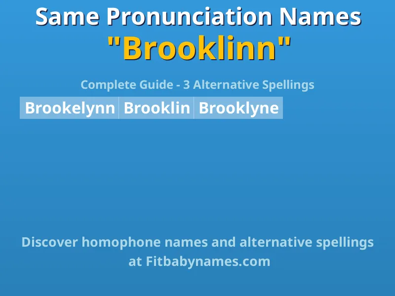 Infographic: Brooklinn same pronunciation names, similar names, and homophone names