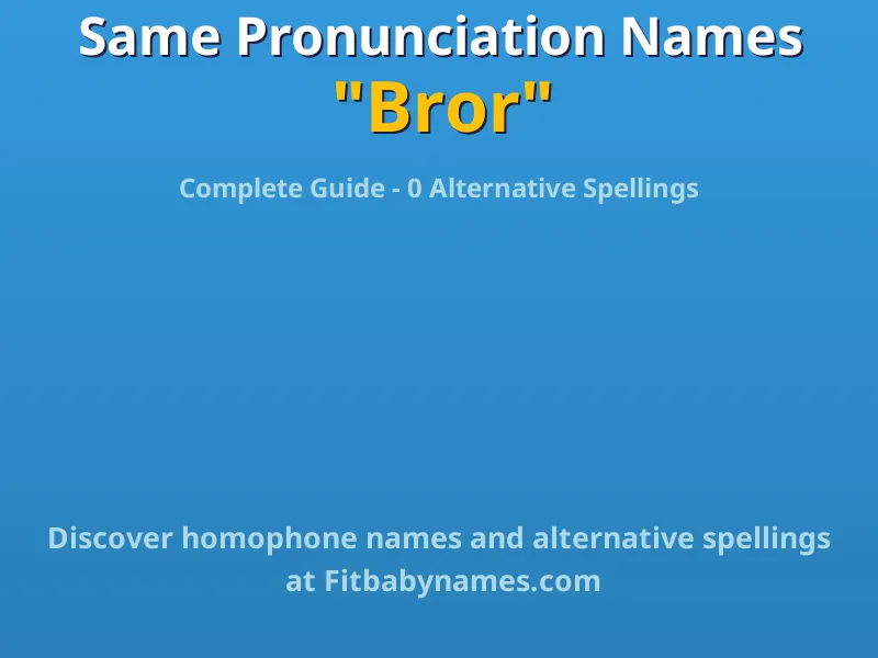 Infographic: Bror same pronunciation names, similar names, and homophone names
