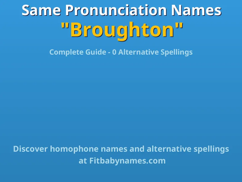 Infographic: Broughton same pronunciation names, similar names, and homophone names