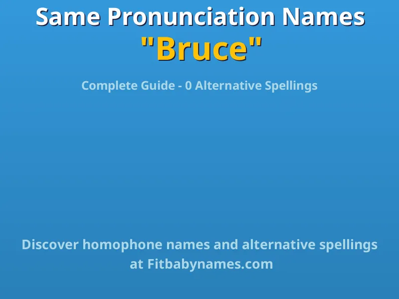 Infographic: Bruce same pronunciation names, similar names, and homophone names