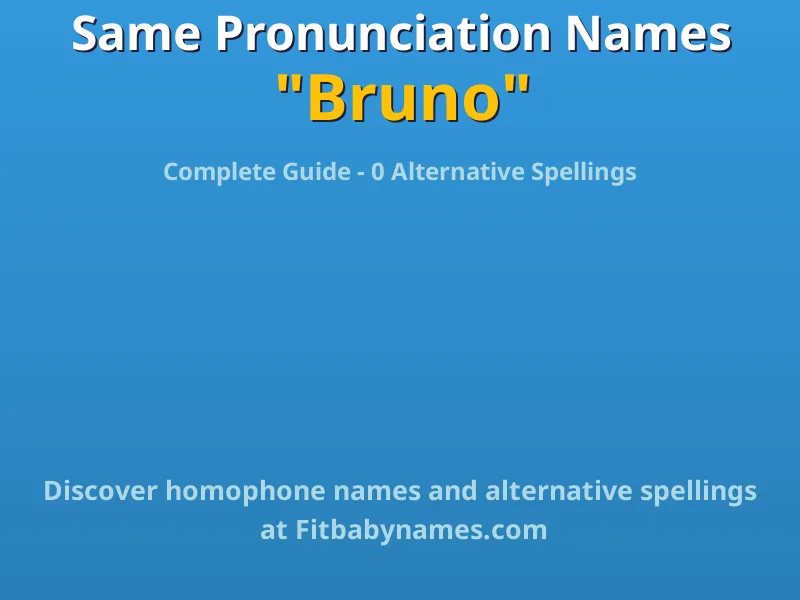 Infographic: Bruno same pronunciation names, similar names, and homophone names