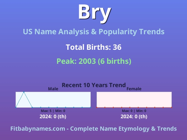 Infographic: Bry name meaning, origin, and popularity trends in the United States (US baby name analysis chart)