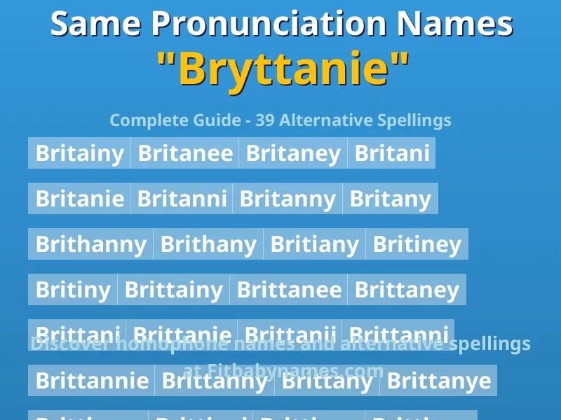 Infographic: Bryttanie same pronunciation names, similar names, and homophone names