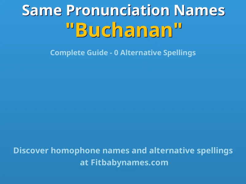 Infographic: Buchanan same pronunciation names, similar names, and homophone names