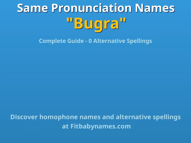 Infographic: Bugra same pronunciation names, similar names, and homophone names