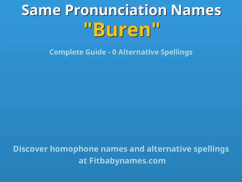 Infographic: Buren same pronunciation names, similar names, and homophone names