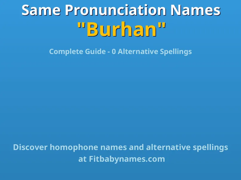 Infographic: Burhan same pronunciation names, similar names, and homophone names
