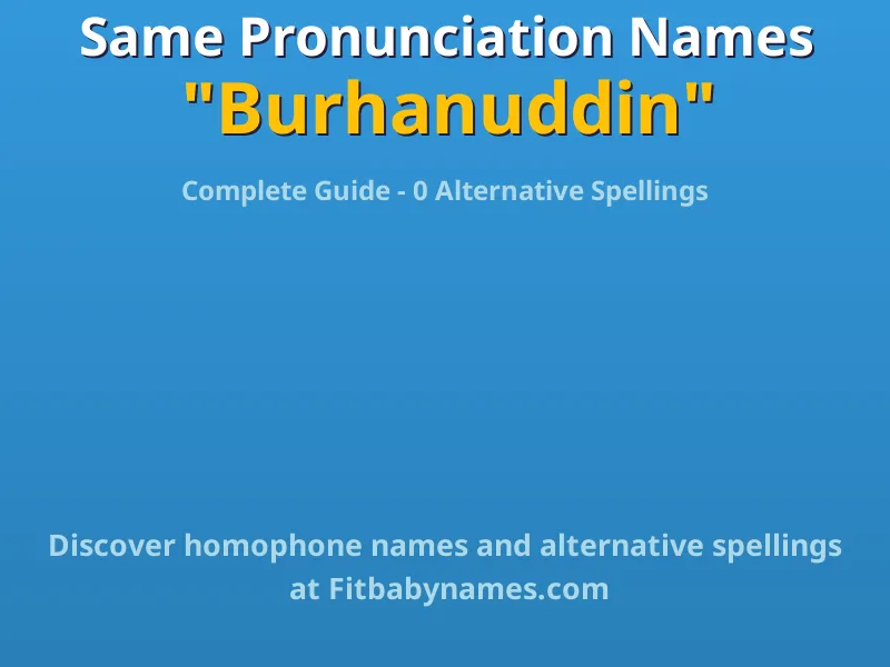 Infographic: Burhanuddin same pronunciation names, similar names, and homophone names