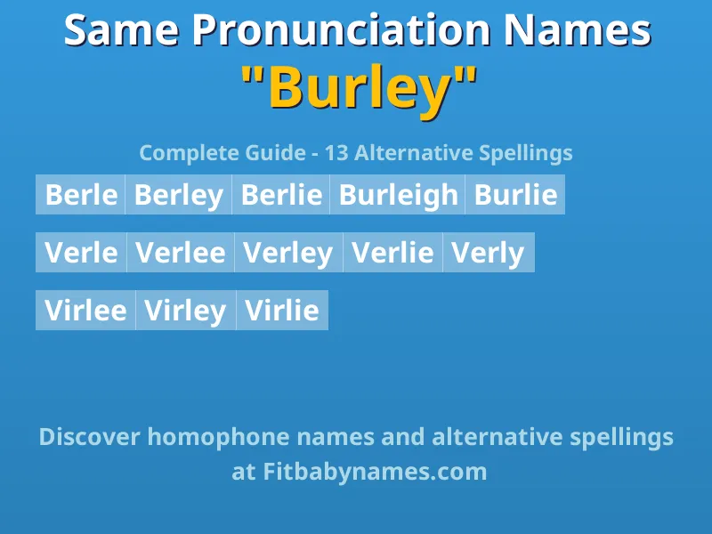 Infographic: Burley same pronunciation names, similar names, and homophone names