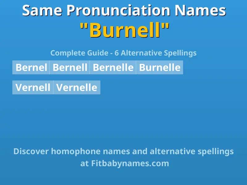 Infographic: Burnell same pronunciation names, similar names, and homophone names