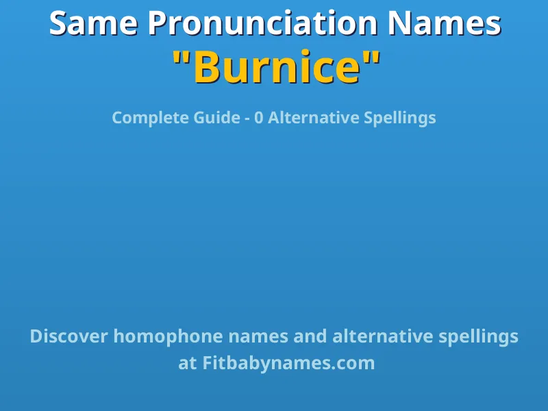 Infographic: Burnice same pronunciation names, similar names, and homophone names