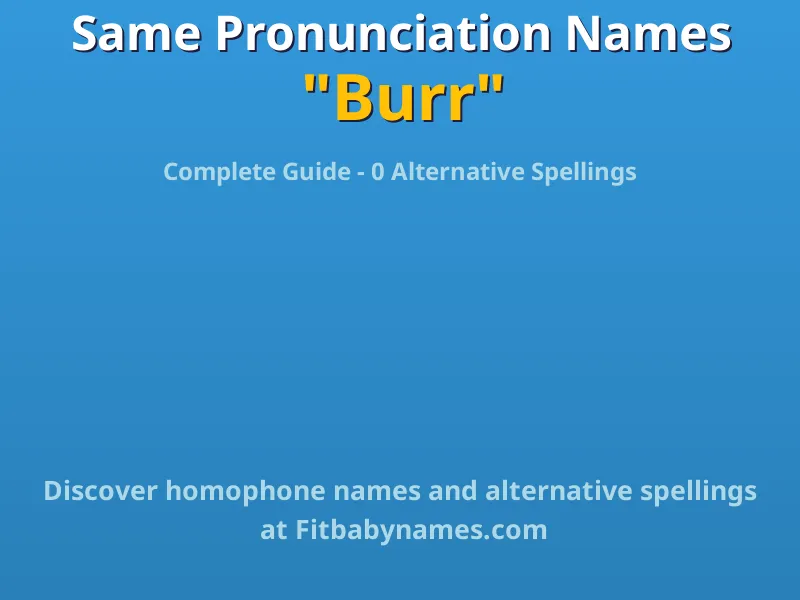 Infographic: Burr same pronunciation names, similar names, and homophone names