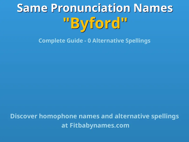 Infographic: Byford same pronunciation names, similar names, and homophone names