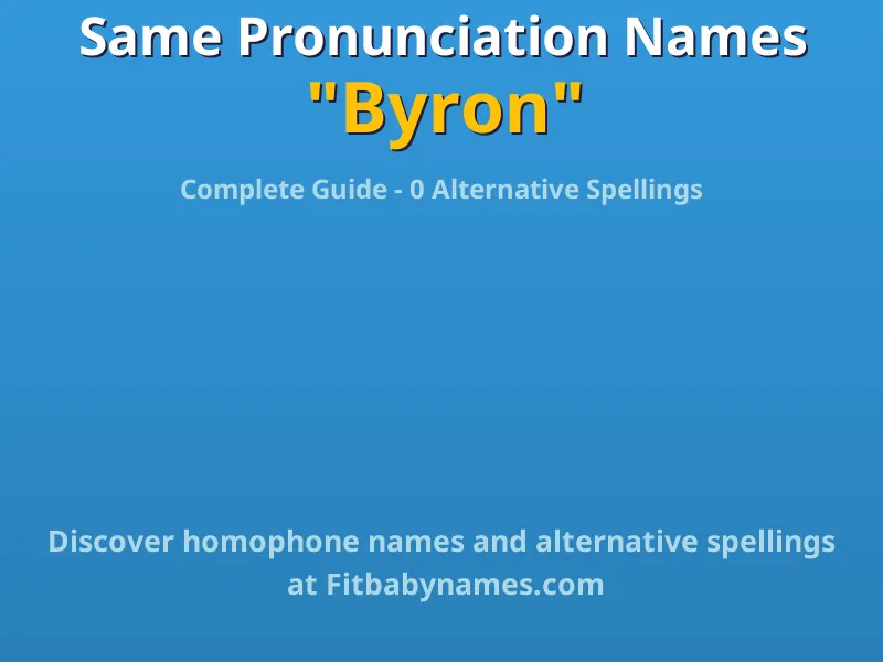 Infographic: Byron same pronunciation names, similar names, and homophone names
