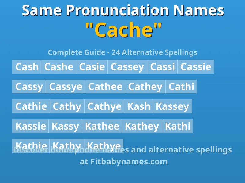 Infographic: Cache same pronunciation names, similar names, and homophone names