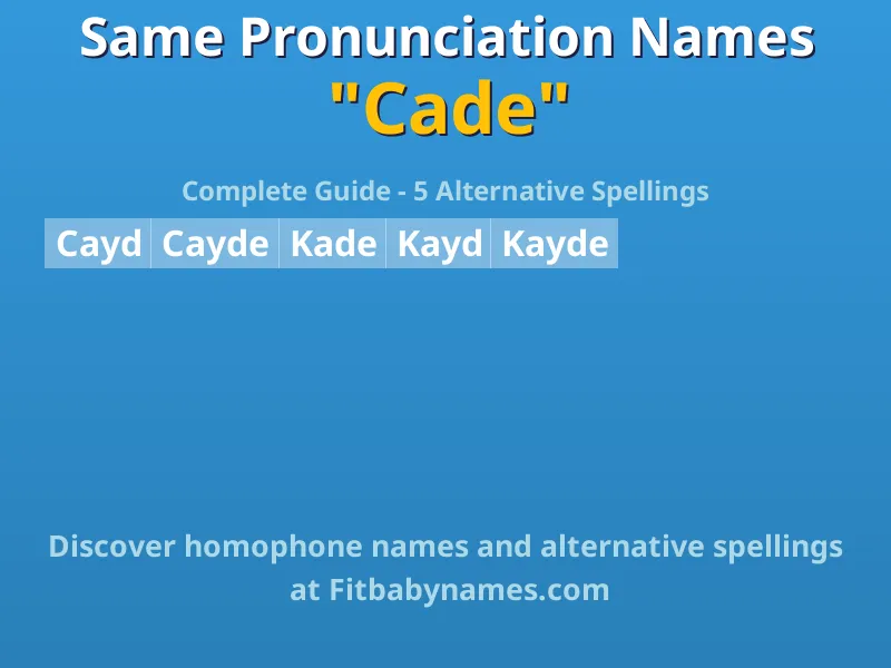 Infographic: Cade same pronunciation names, similar names, and homophone names