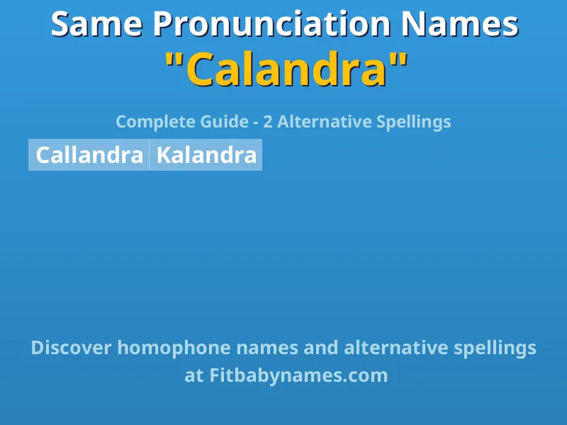 Infographic: Calandra same pronunciation names, similar names, and homophone names