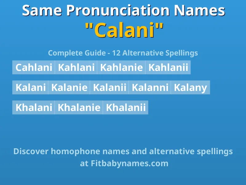Infographic: Calani same pronunciation names, similar names, and homophone names