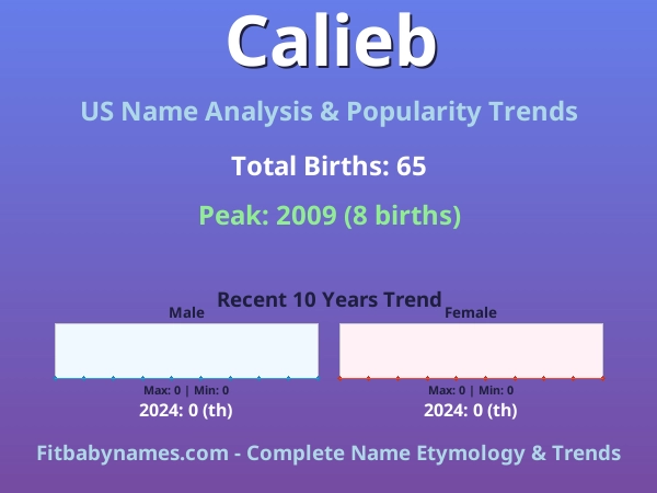 Infographic: Calieb name meaning, origin, and popularity trends in the United States (US baby name analysis chart)