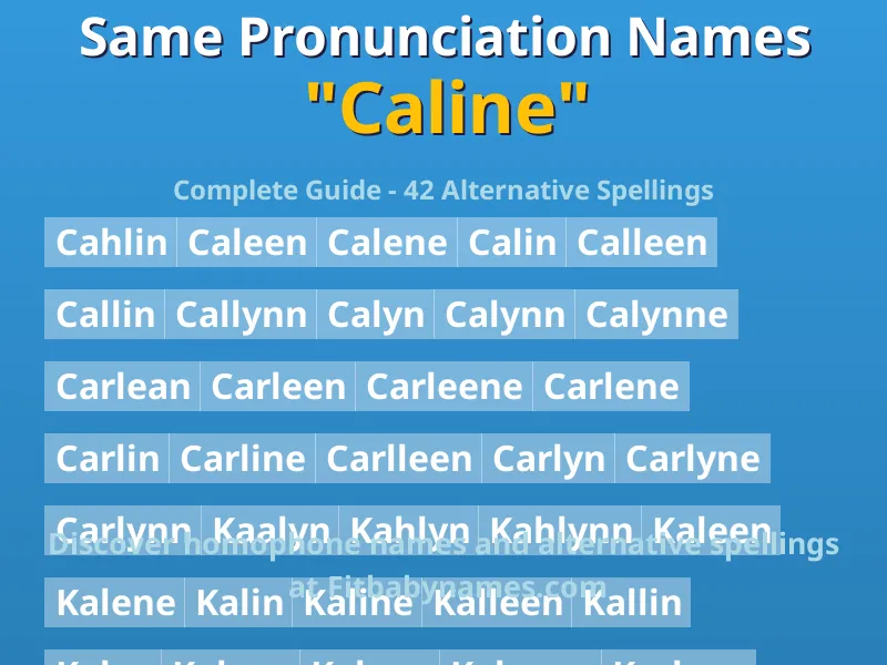 Infographic: Caline same pronunciation names, similar names, and homophone names
