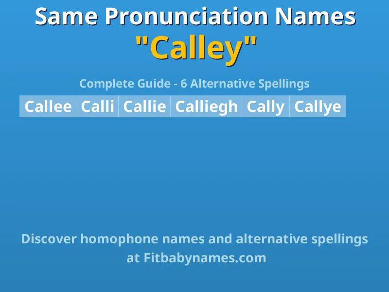 Infographic: Calley same pronunciation names, similar names, and homophone names