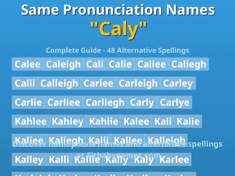 Infographic: Caly same pronunciation names, similar names, and homophone names