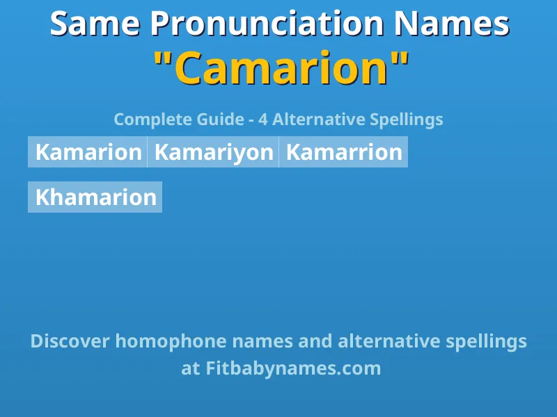 Infographic: Camarion same pronunciation names, similar names, and homophone names
