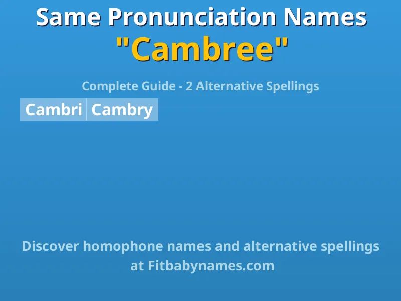 Infographic: Cambree same pronunciation names, similar names, and homophone names