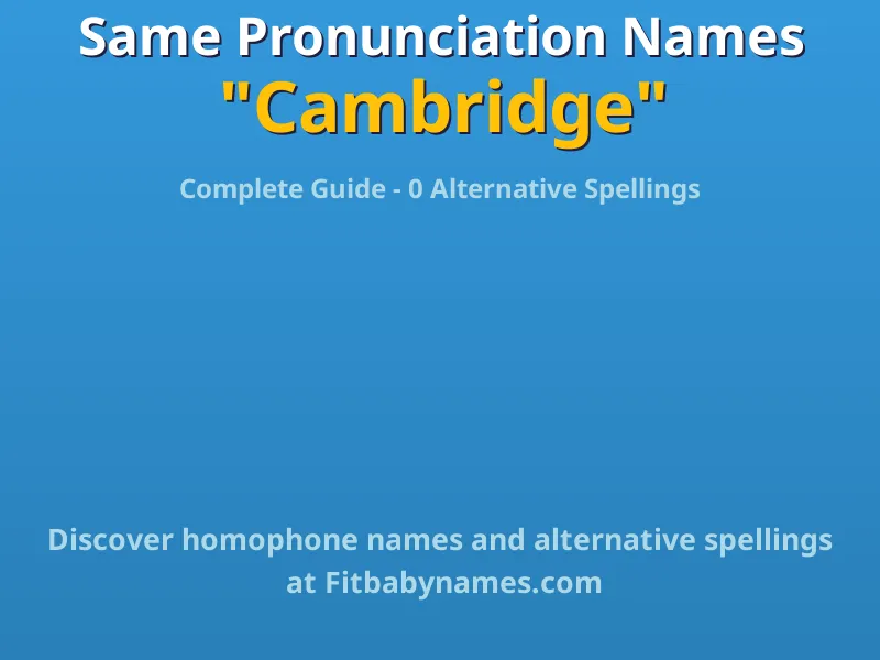 Infographic: Cambridge same pronunciation names, similar names, and homophone names