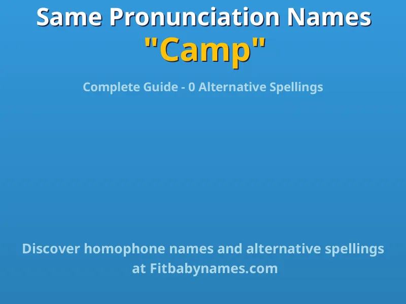 Infographic: Camp same pronunciation names, similar names, and homophone names
