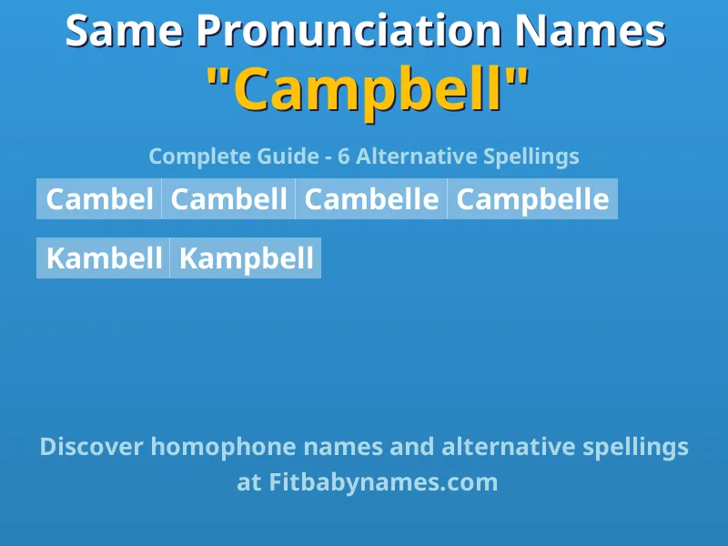 Infographic: Campbell same pronunciation names, similar names, and homophone names