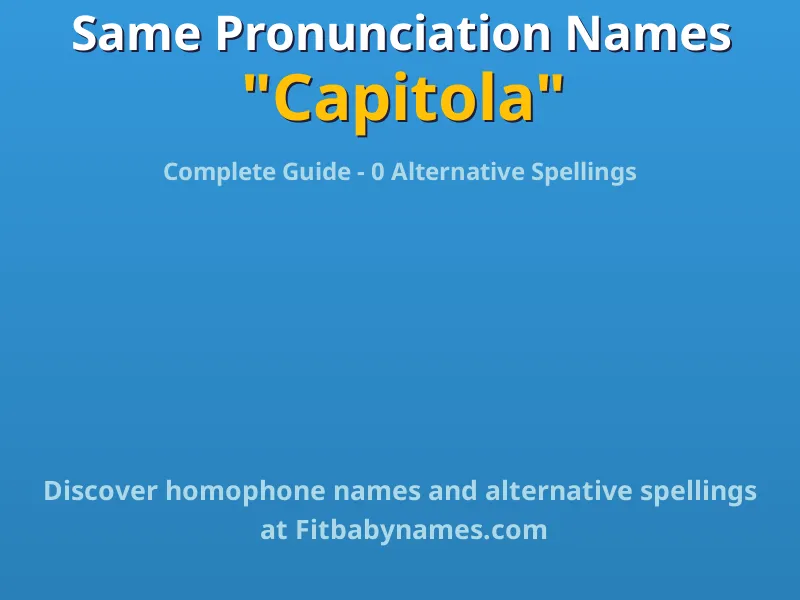 Infographic: Capitola same pronunciation names, similar names, and homophone names