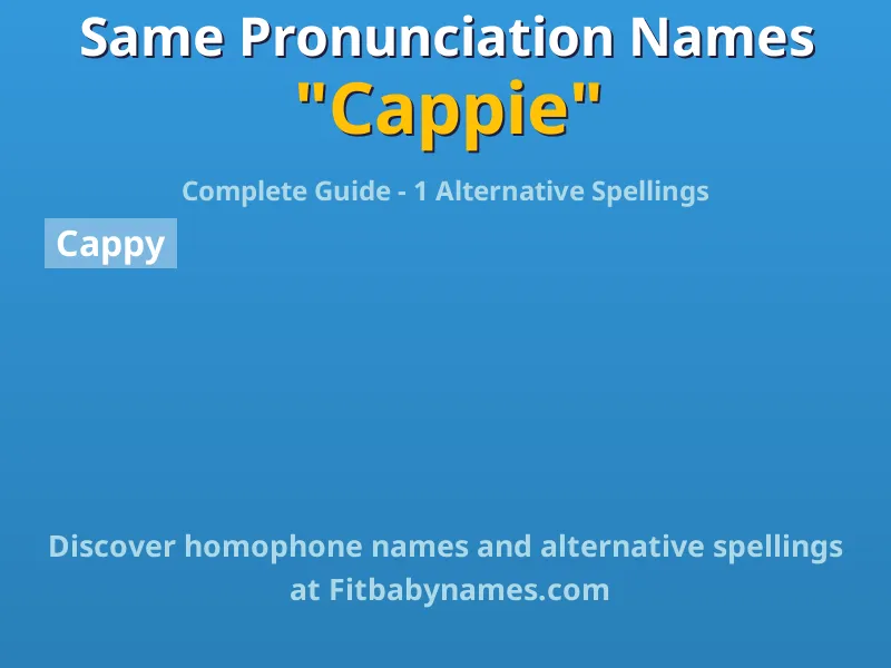 Infographic: Cappie same pronunciation names, similar names, and homophone names