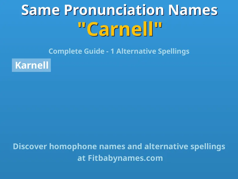 Infographic: Carnell same pronunciation names, similar names, and homophone names