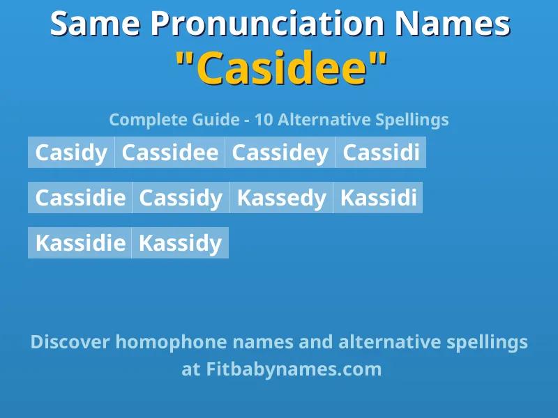 Infographic: Casidee same pronunciation names, similar names, and homophone names