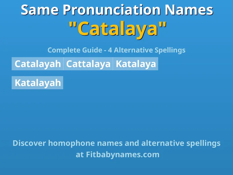 Infographic: Catalaya same pronunciation names, similar names, and homophone names