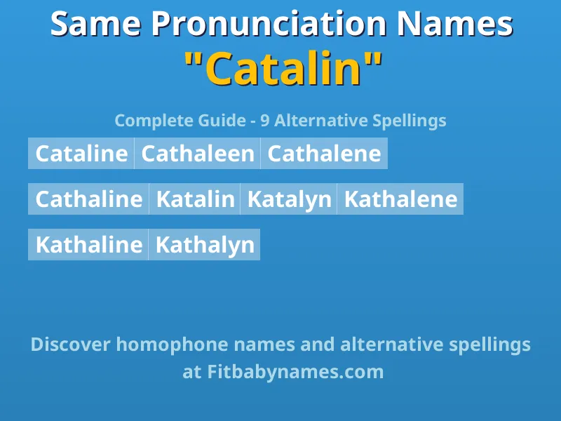 Infographic: Catalin same pronunciation names, similar names, and homophone names