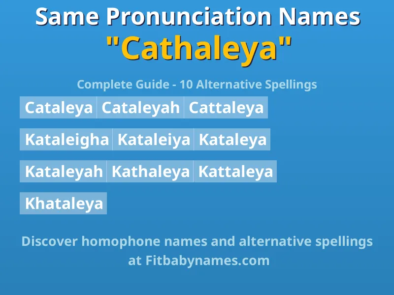 Infographic: Cathaleya same pronunciation names, similar names, and homophone names