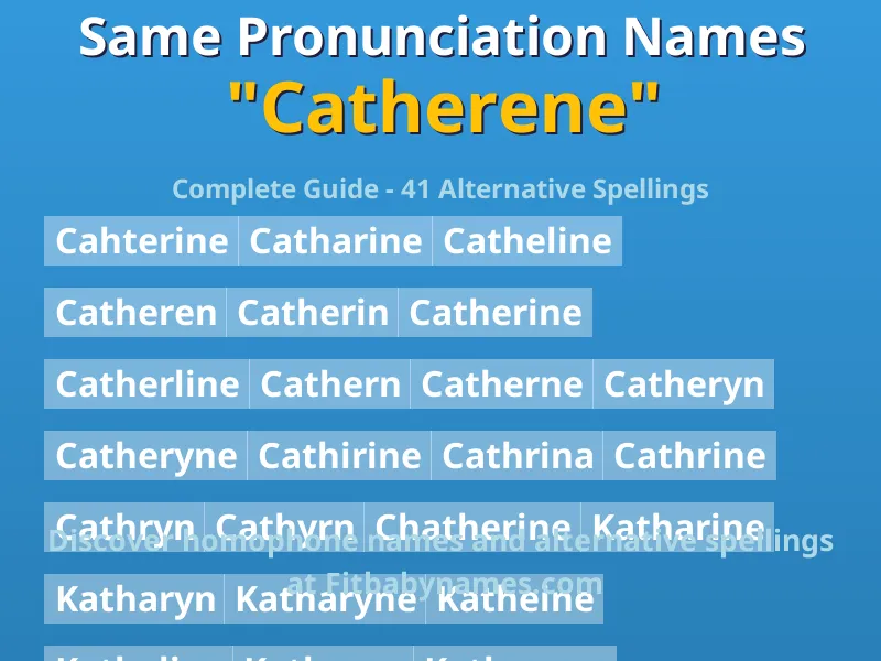 Infographic: Catherene same pronunciation names, similar names, and homophone names