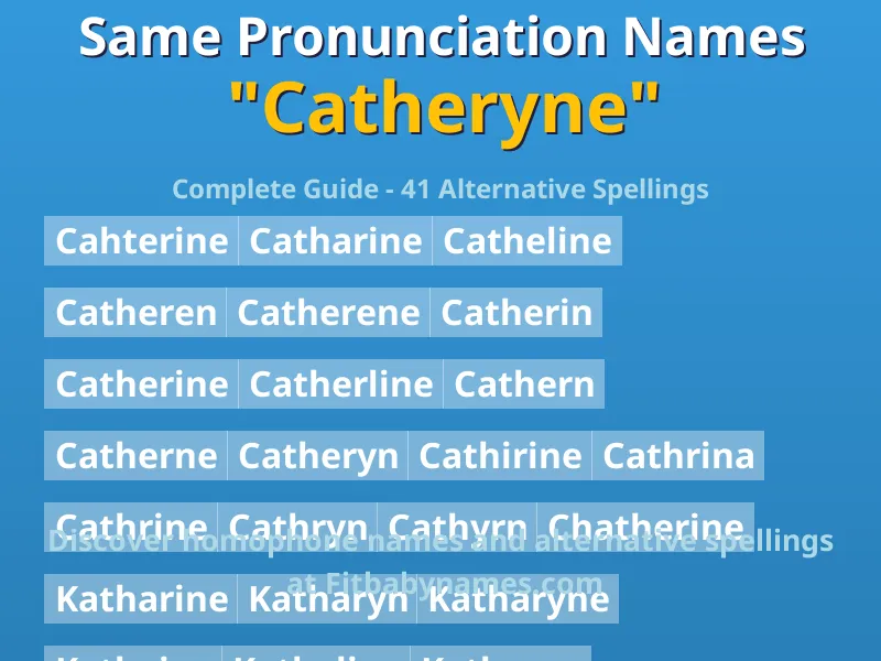 Infographic: Catheryne same pronunciation names, similar names, and homophone names