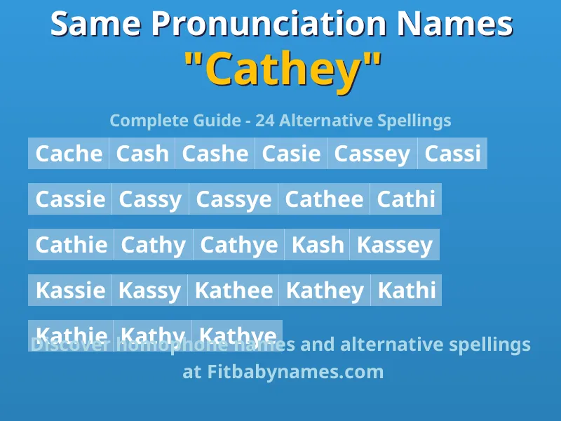 Infographic: Cathey same pronunciation names, similar names, and homophone names