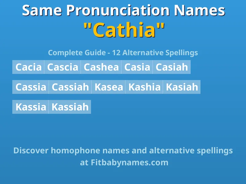 Infographic: Cathia same pronunciation names, similar names, and homophone names