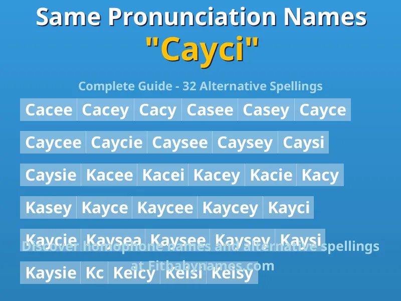 Infographic: Cayci same pronunciation names, similar names, and homophone names