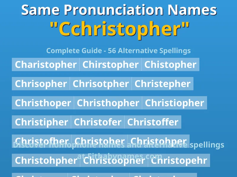 Infographic: Cchristopher same pronunciation names, similar names, and homophone names