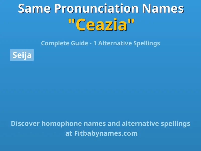 Infographic: Ceazia same pronunciation names, similar names, and homophone names
