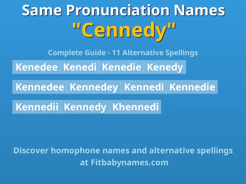 Infographic: Cennedy same pronunciation names, similar names, and homophone names