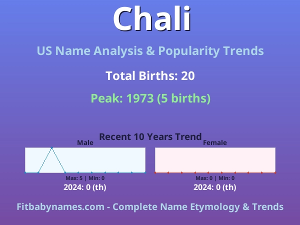 Infographic: Chali name meaning, origin, and popularity trends in the United States (US baby name analysis chart)
